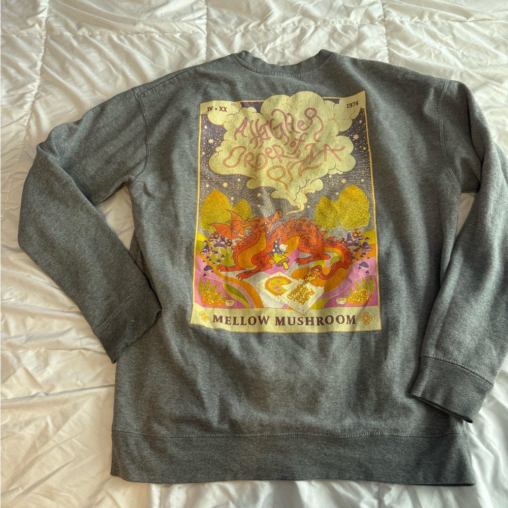 Large mellow mushroom sweater